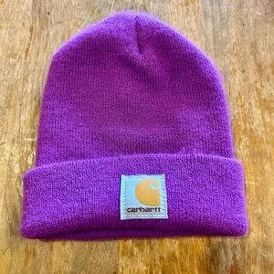 Carhartt Toddler Purple Knit Beanie with Logo Patch